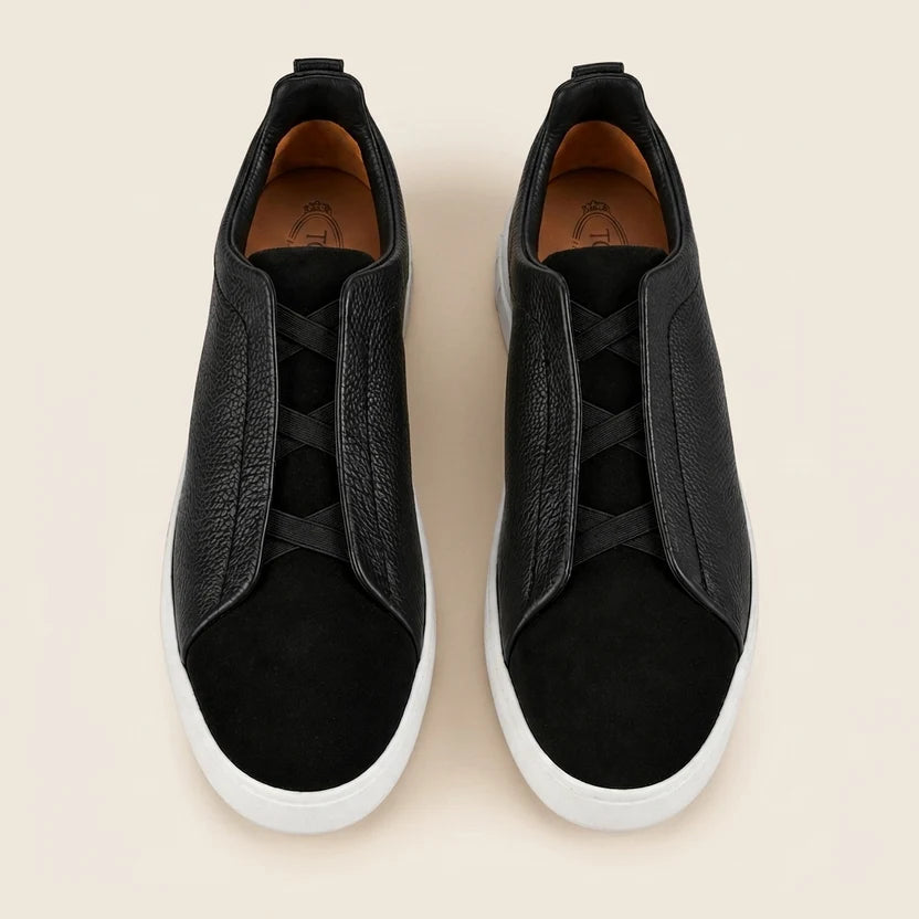 Z: Baskets pour homme en cuir et daim à triple couture