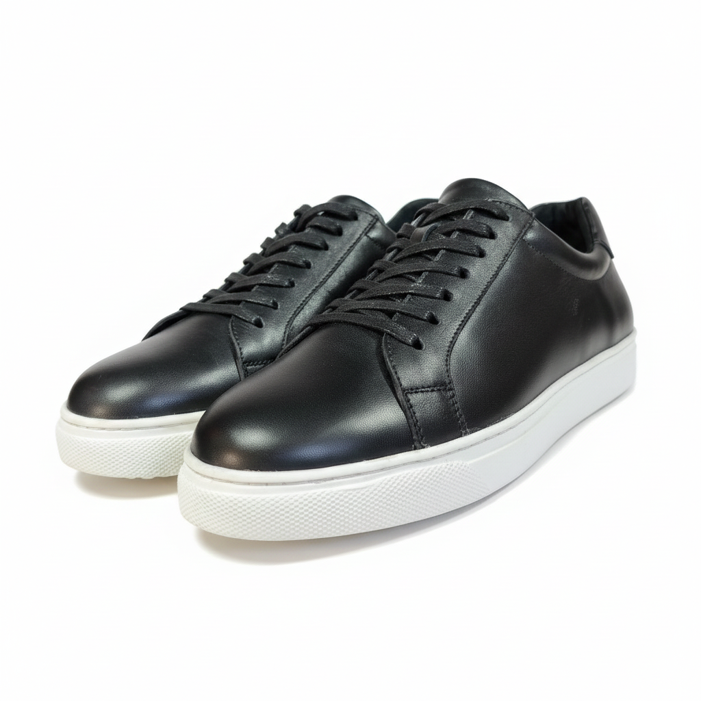 Spadrie en cuir 468 Noir et Blanc.