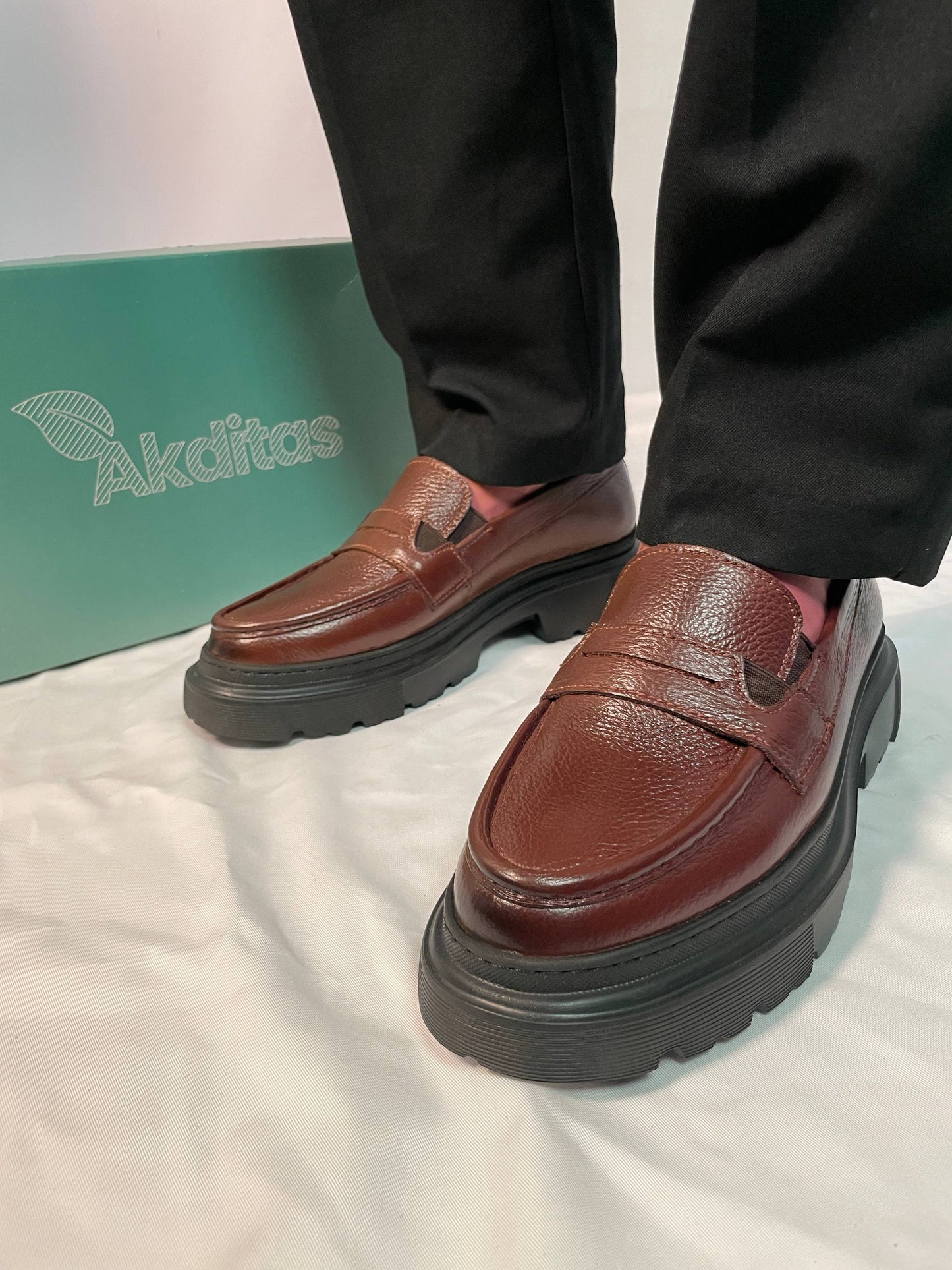 Mocassins en Cuir Médical avec Semelle EVA Ultra-Confort