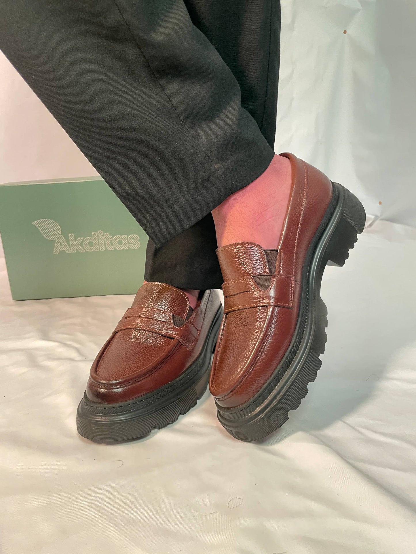Mocassins en Cuir Médical avec Semelle EVA Ultra-Confort