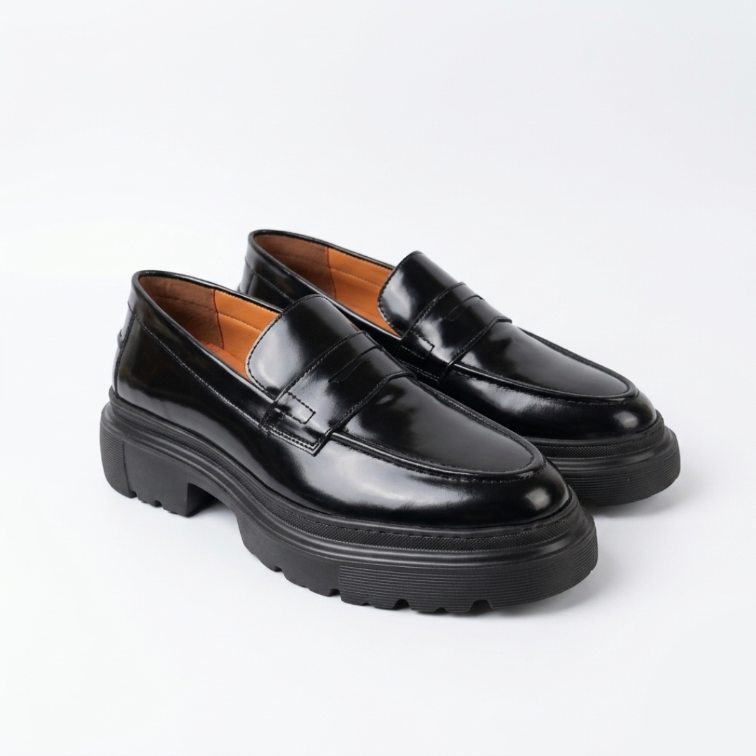 Mocassins en Cuir Mat Noir 💥 EN PROMOTION💥