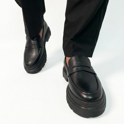 B: Mocassins en Cuir Homme  025 Noir