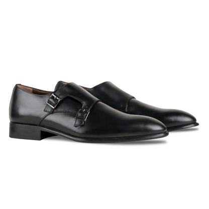 Double Monk Strap en Cuir Véritable