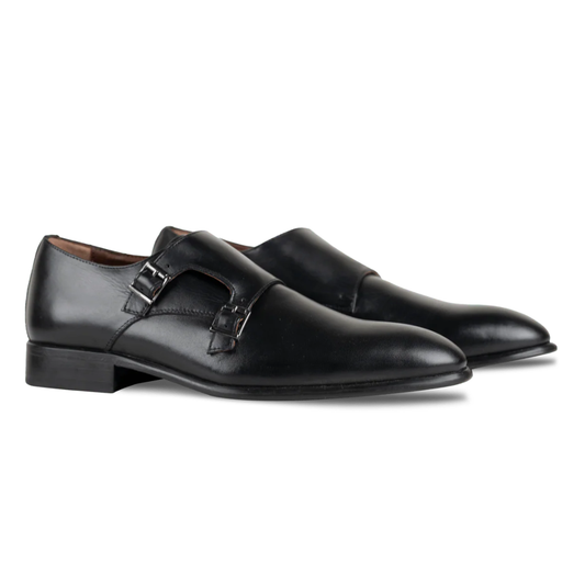 Double Monk Strap en Cuir Véritable