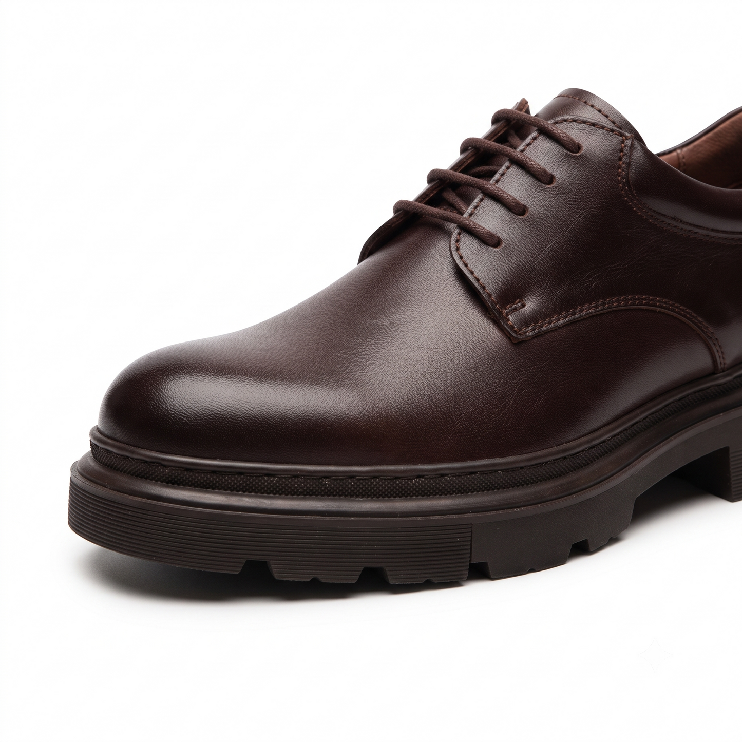 Derby chunky en cuir noir & marron
