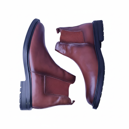 Bottine en cuir Noire/Tabac -35%💥 EN PROMOTION💥