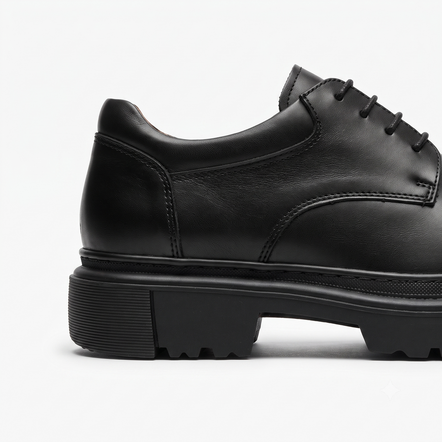 Derby chunky en cuir noir & marron