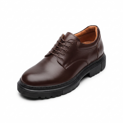 Derby chunky en cuir noir & marron