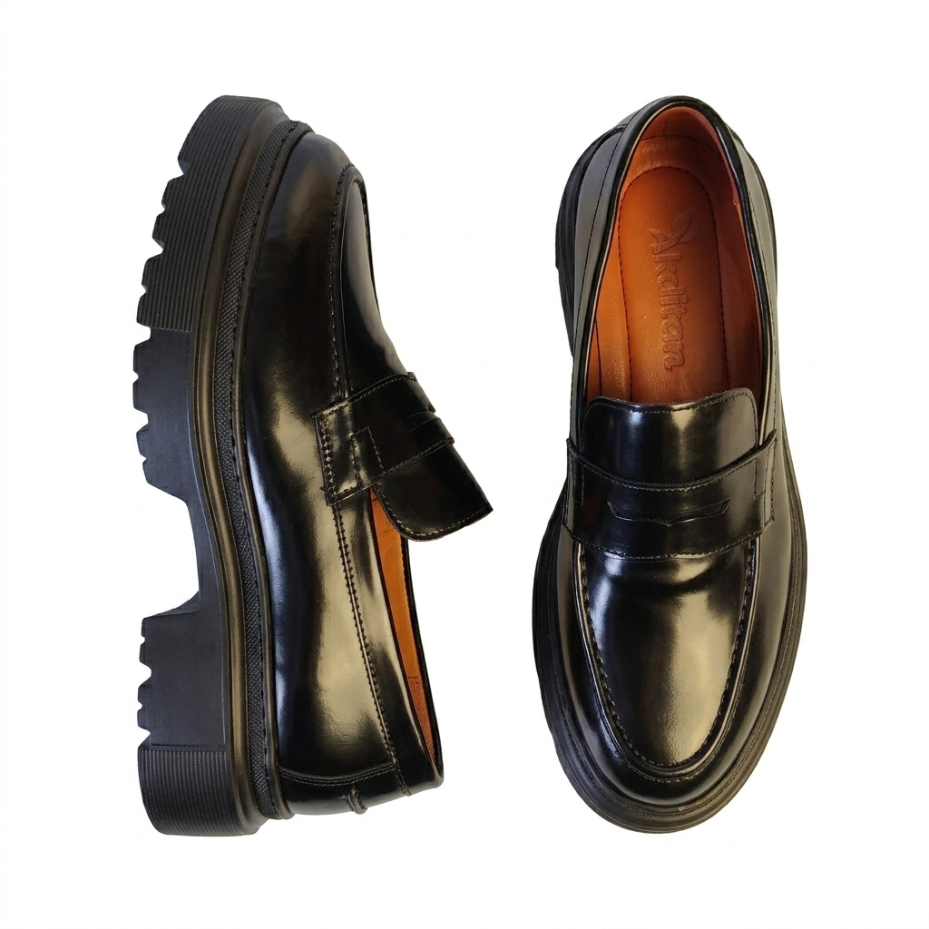 Mocassins en Cuir Mat Noir 💥 EN PROMOTION💥