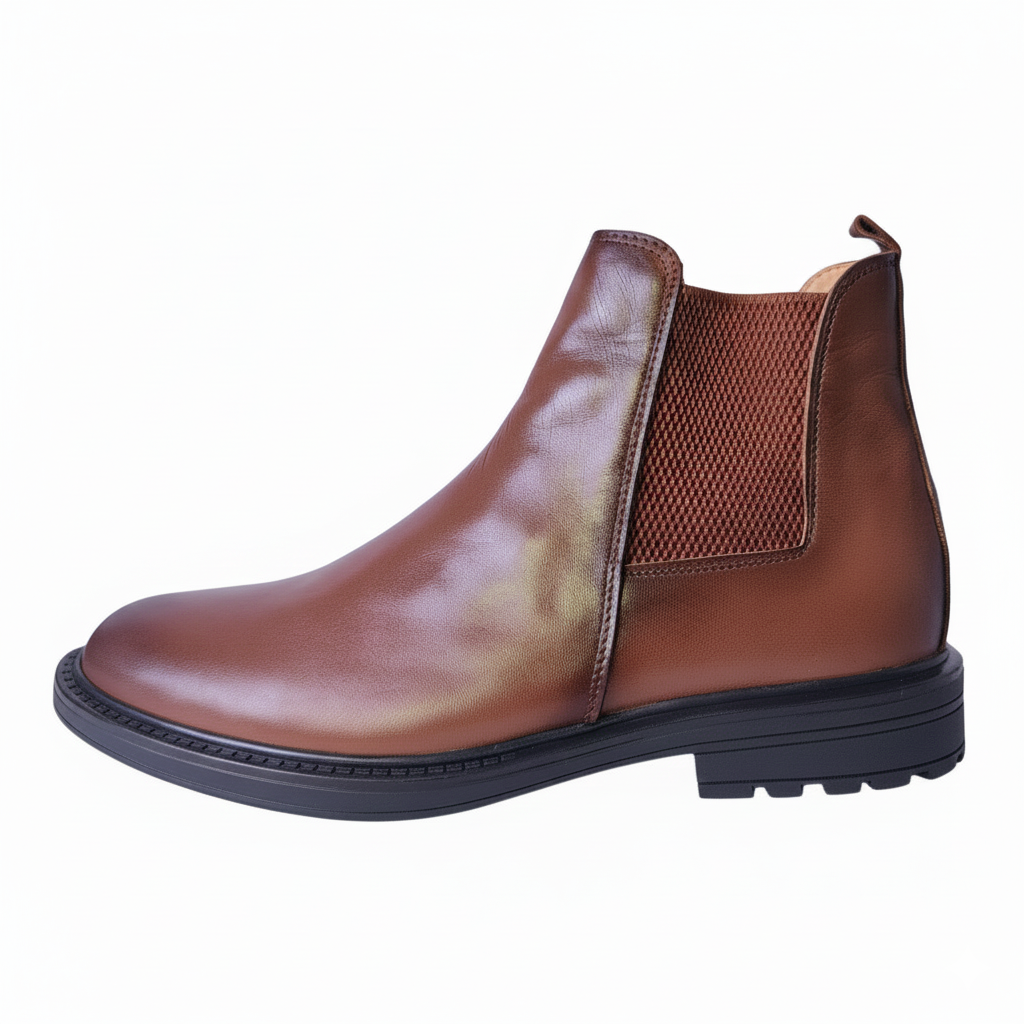 Bottine en cuir Noire/Tabac -35%💥 EN PROMOTION💥