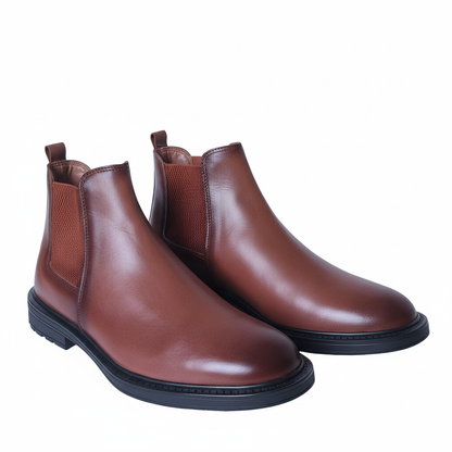 Bottine en cuir Noire/Tabac -35%💥 EN PROMOTION💥