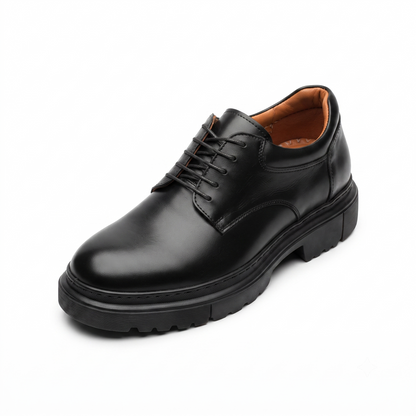 Derby chunky en cuir noir & marron
