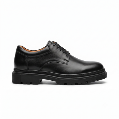 Derby chunky en cuir noir & marron