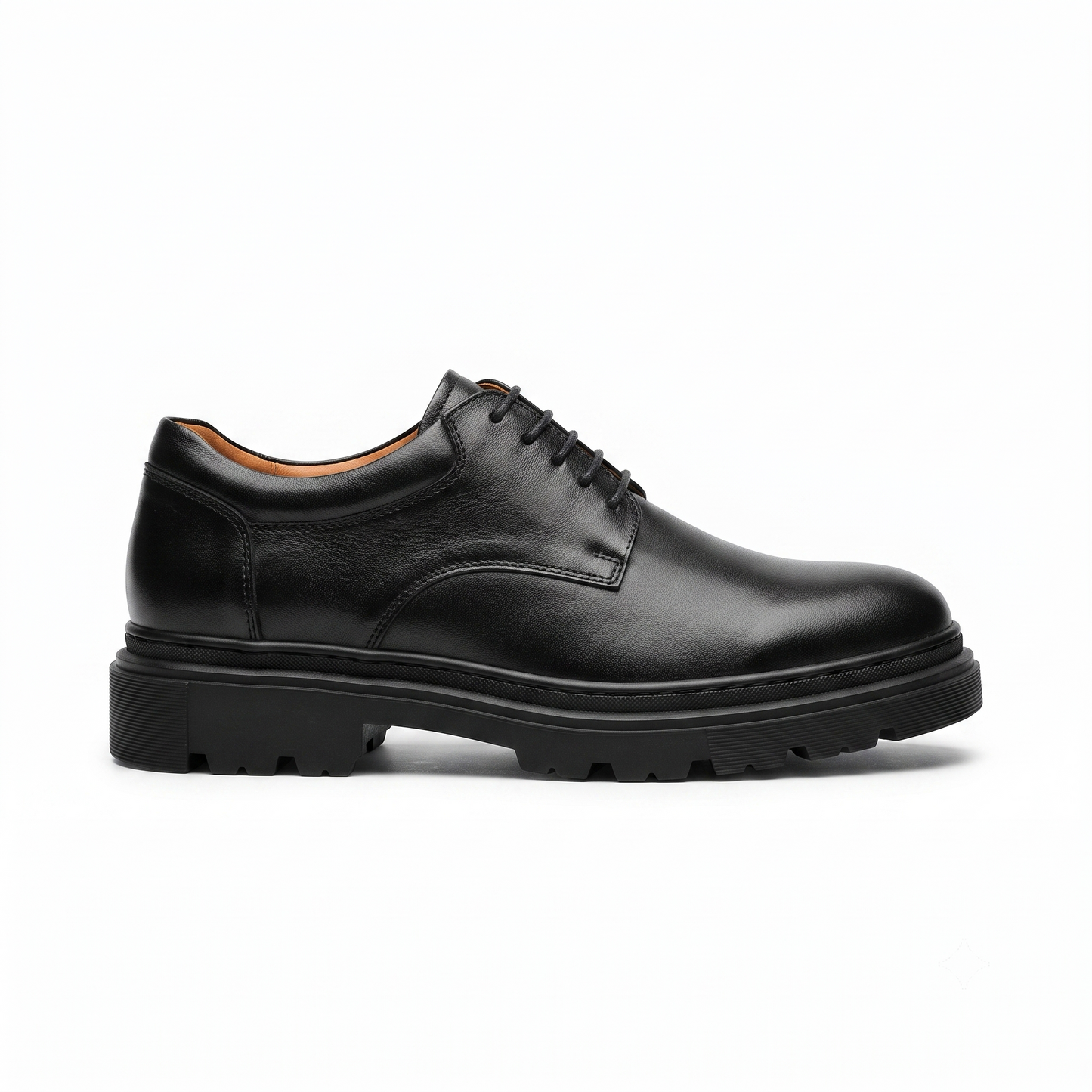 Derby chunky en cuir noir & marron
