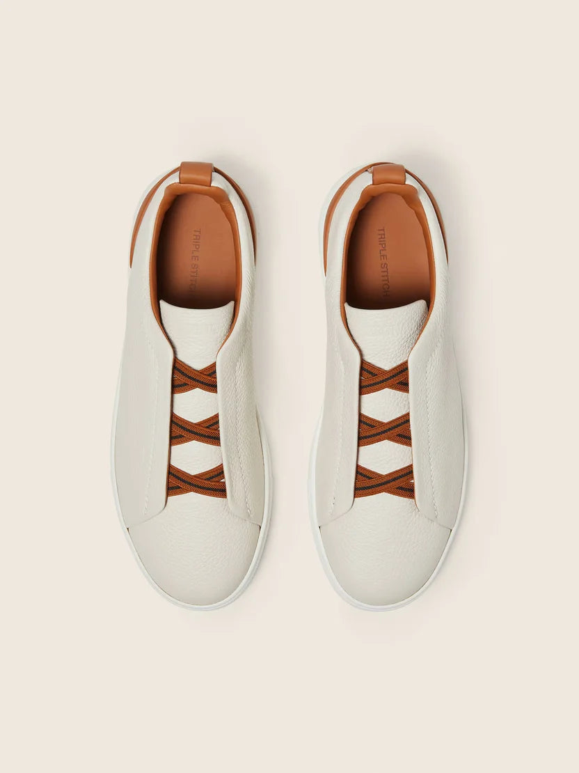 Z: Baskets Triple Stitch en Cuir Blanche