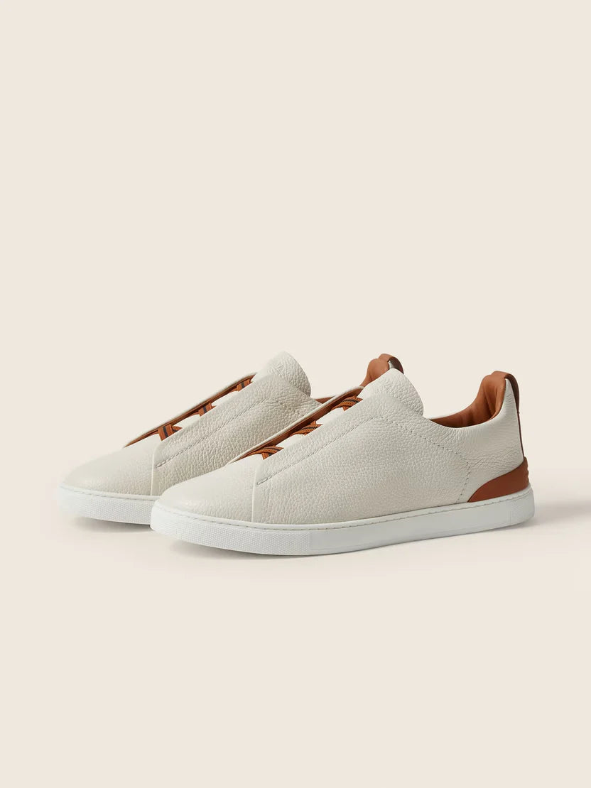 Z: Baskets Triple Stitch en Cuir Blanche