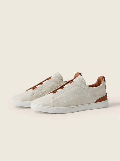 Z: Baskets Triple Stitch en Cuir Blanche
