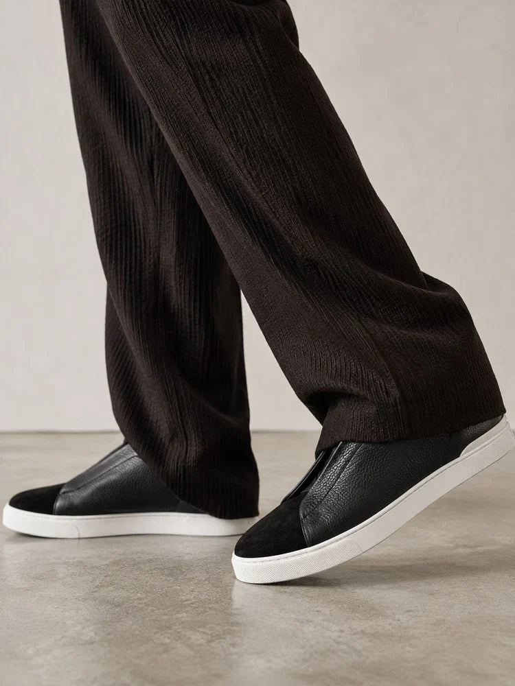 Z: Baskets pour homme en cuir et daim à triple couture