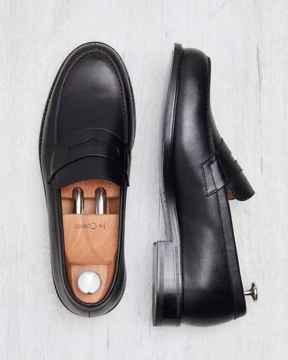 C: Mocassin Penny en Cuir Véritable Homme