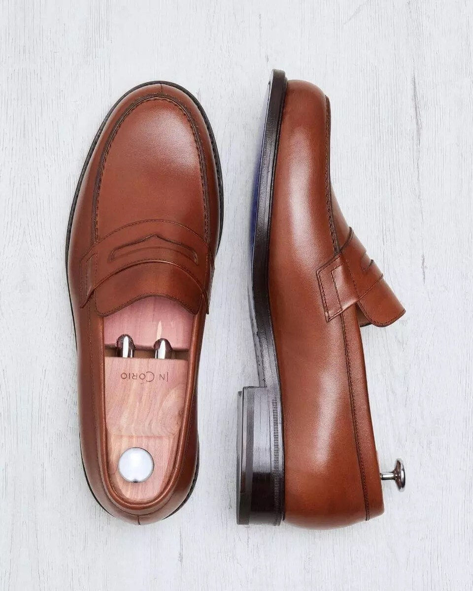 C: Mocassin Penny en Cuir Véritable Homme