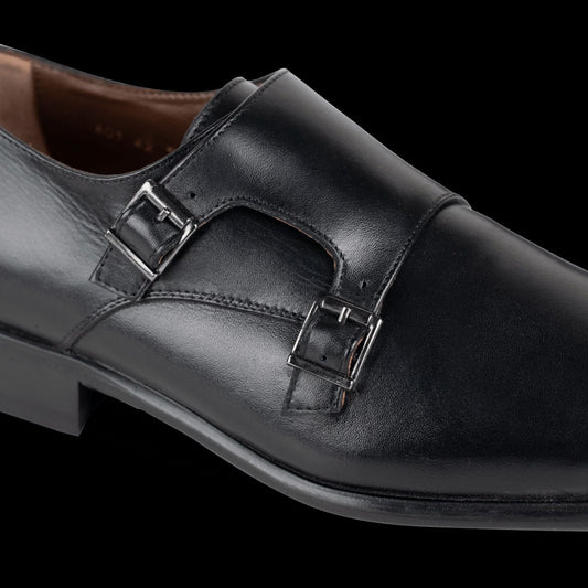 Derby : Chaussures à boucles - Cuir Noir