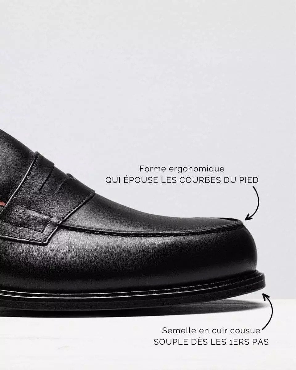 C: Mocassin Penny en Cuir Véritable Homme