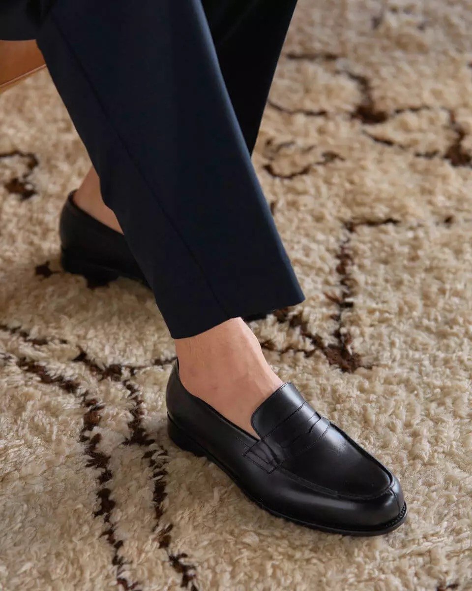 C: Mocassin Penny en Cuir Véritable Homme