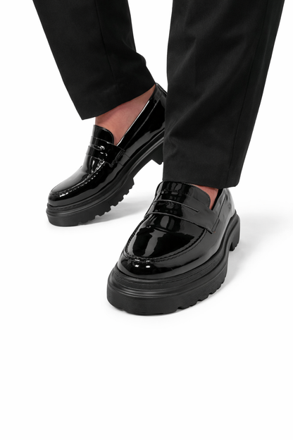 A:Mocassins en Cuir Vernis 025 Noir