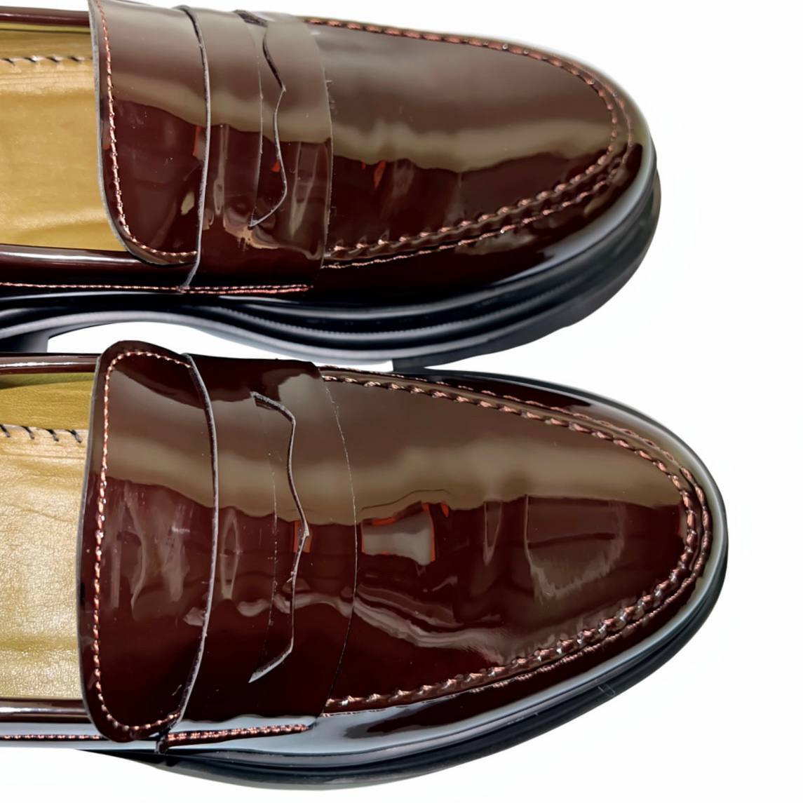 A:Mocassins en Cuir Vernis 025 Noir/Marron