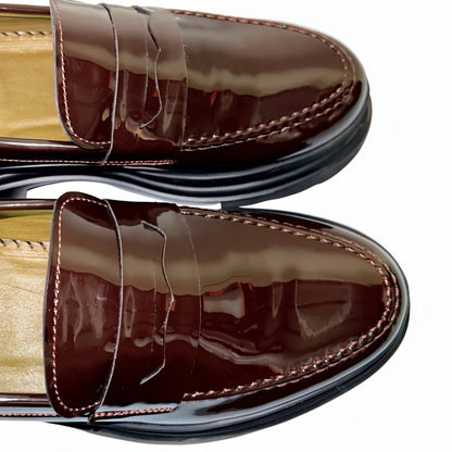 A:Mocassins en Cuir Vernis 025 Noir/Marron