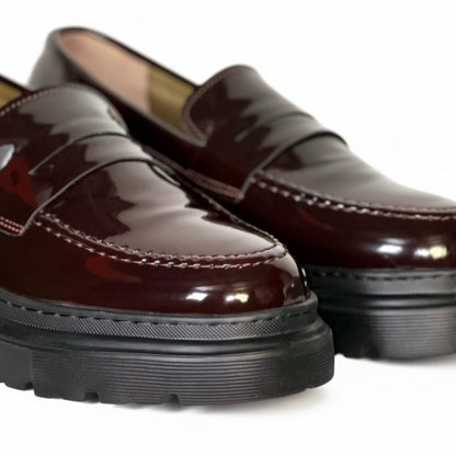 A:Mocassins en Cuir Vernis 025 Noir/Marron