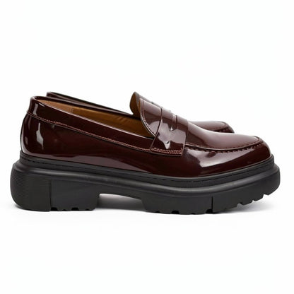 A:Mocassins en Cuir Vernis 025 Noir/Marron